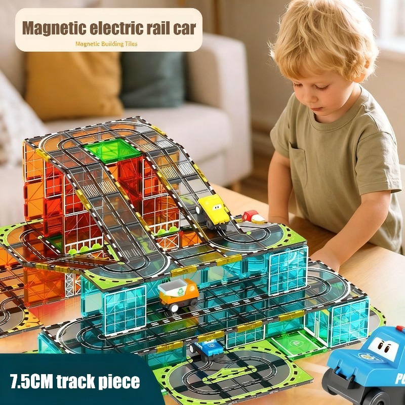 Kids Toys Electric Car - Креативный магнетизм, электрический вагон, детский DIY