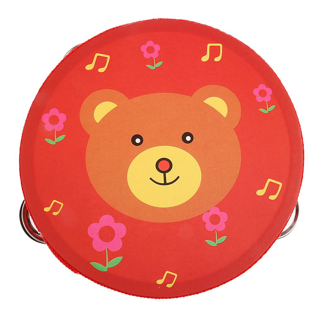 Kids Toys Learning - Деревянный ручной колокольчик-тамбурин: мини-барабан для детей,